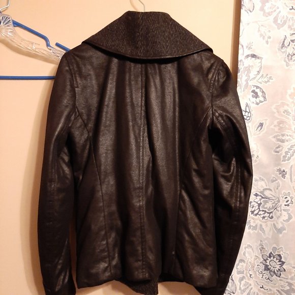 armani exchange a/x faux leather & wool jacket xs - Picture 2 of 5